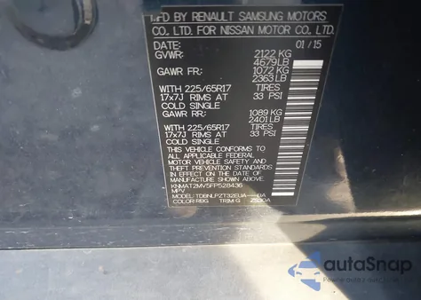 2015 Nissan Rogue S из США, поврежденный, VIN KNMAT2MV5FP528436